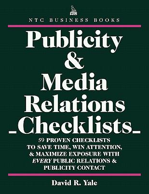 Publicity &amp; Media Relations Checklists   1995 9780844232188 Front Cover