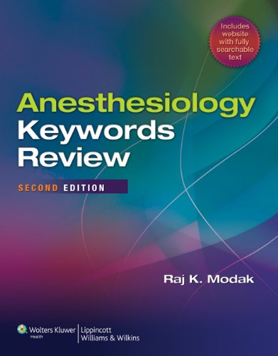 Anesthesiology Keywords Review  2nd 2013 (Revised) 9781451121193 Front Cover
