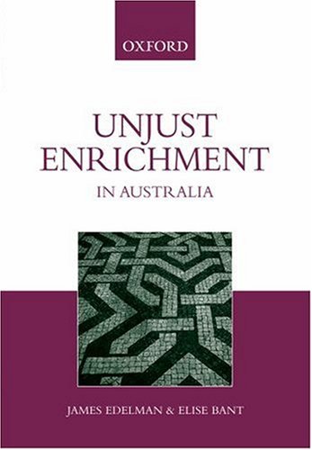 Unjust Enrichment in Australia   2006 9780195517194 Front Cover