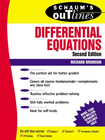 Schaum's Outline of Differential Equations  2nd 1994 (Revised) 9780070080195 Front Cover