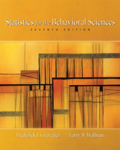 Statistics for the Behavioral Sciences  7th 2007 9780495095200 Front Cover