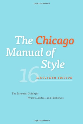 Chicago Manual of Style, 16th Edition  16th 2010 9780226104201 Front Cover
