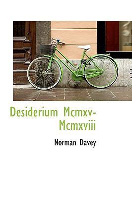 Desiderium Mcv-Mcviii N/A 9781110908202 Front Cover