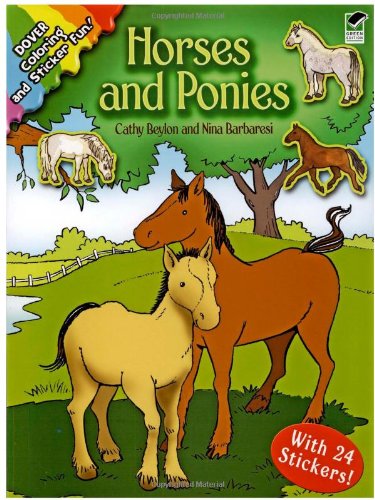 Horses and Ponies Coloring and Sticker Fun N/A 9780486452203 Front Cover