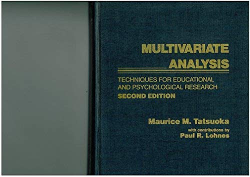 Multivariate Analysis : Techniques for Educational and Psychological Research 2nd 9780024191205 Front Cover
