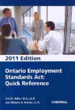 Ontario Employment Standards Act, Quick Reference, 2011:  2010 9780779827206 Front Cover