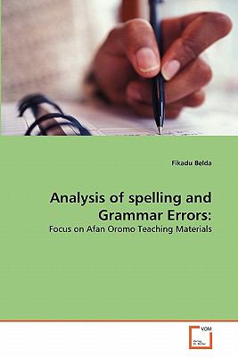 Analysis of Spelling and Grammar Errors N/A 9783639304206 Front Cover