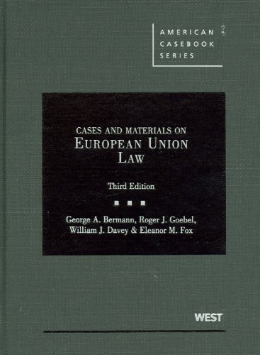 Cases and Materials on European Union Law  3rd (Revised) 9780314184207 Front Cover