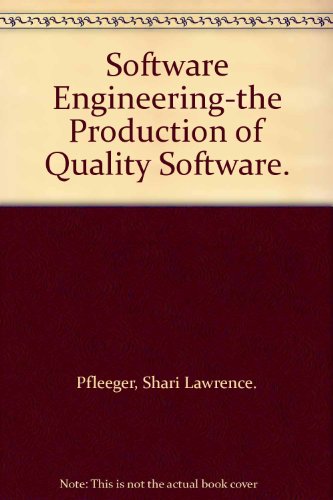 Software Engineering  1987 9780023957208 Front Cover