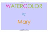 Watercolor by Mary  N/A 9781449529208 Front Cover