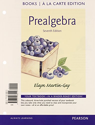 Prealgebra, Books a la Carte Edition  7th 2015 9780321968210 Front Cover