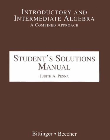 Introductory and Intermediate Algebra   1999 (Student Manual, Study Guide, etc.) 9780201340211 Front Cover