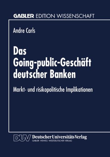 Going-Public-Geschï¿½ft Deutscher Banken   1996 9783824463213 Front Cover