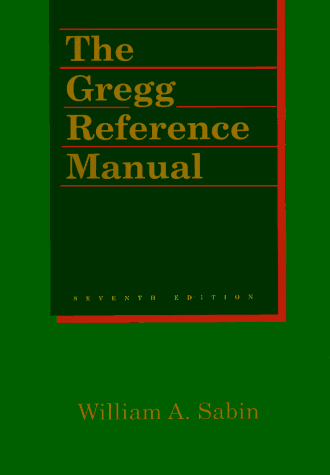 Gregg Reference Manual 7th 9780028199214 Front Cover