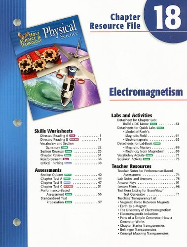 Holt Science and Technology Chapter 18 : Physical Science: Electromagnetism 5th 9780030304217 Front Cover