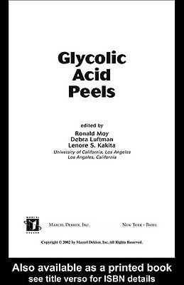 Glycolic Acid Peels   2002 9780203909218 Front Cover
