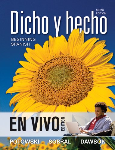Dicho y hecho, Activities Manual Beginning Spanish 9th 2013 9781118171219 Front Cover