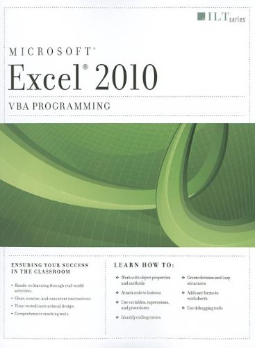 Excel 2010 VBA Programming Student Manual, Study Guide, etc.  9781426029219 Front Cover