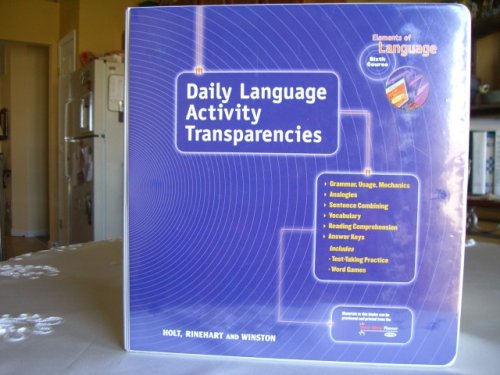 Daily Language Activities Transparencies Elements of Language N/A 9780030560224 Front Cover