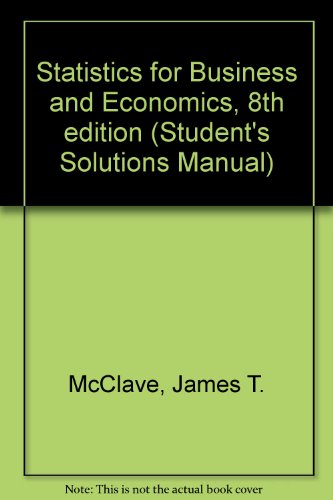 Statistics for Business and Economics  8th 2001 (Student Manual, Study Guide, etc.) 9780130274229 Front Cover