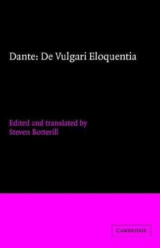 Dante De Vulgari Eloquentia  2005 9780521409230 Front Cover