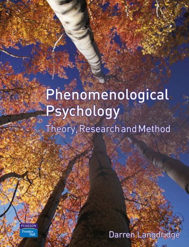 Phenomenological Psychology Theory, Research and Method  2007 9780131965232 Front Cover