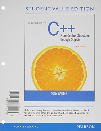 Starting Out with C++ from Control Structures to Objects  8th 2015 9780133862232 Front Cover