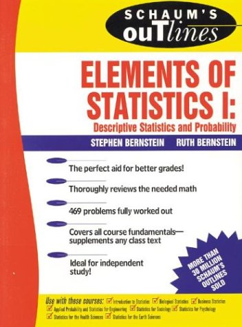 Schaum's Outline of Elements of Statistics I: Descriptive Statistics and Probability   1999 9780070050235 Front Cover