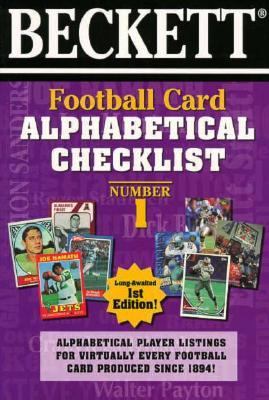 Beckett Football Card Alphabetical Checklist No. 1 N/A 9780676601237 Front Cover