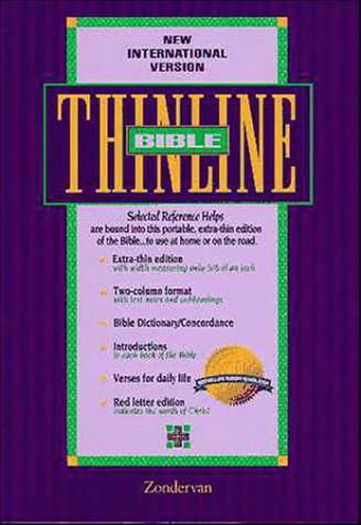 Niv Thinline Bible This Portable, Extra-Thin Edition of the Bible Is Perfect for Use at Home or on the Road  1987 9780310903239 Front Cover