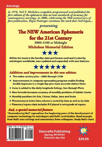 New American Ephemeris for the 21st Century, 2000-2100 at Midnight Michelsen Memorial Edition  2006 9780976242239 Front Cover