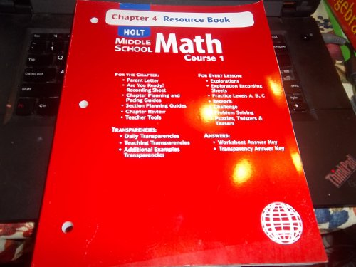 Math : Resource Book: Middle School; Chapter 4 4th 9780030679247 Front Cover