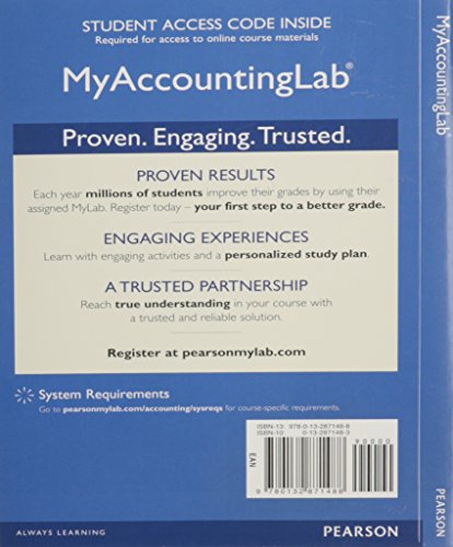 NEW Mylab Accounting with Pearson EText Access Code for Introduction to Management Accounting  16th 2014 9780133059250 Front Cover