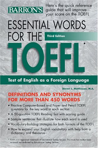 Essential Words for the TOEFL  3rd 2003 (Revised) 9780764120251 Front Cover