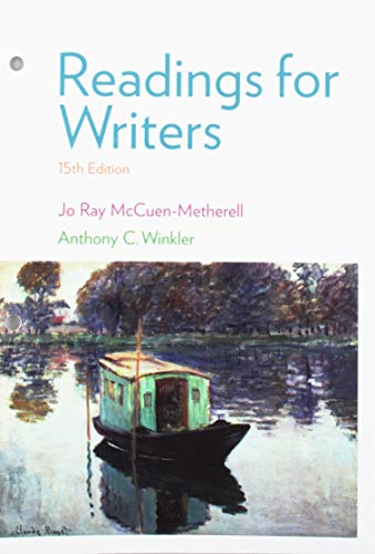 Readings for Writers:   2015 9781305632257 Front Cover