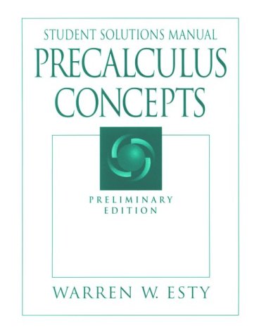 Precalculus Preliminary Edition 1st (Student Manual, Study Guide, etc.) 9780132644259 Front Cover
