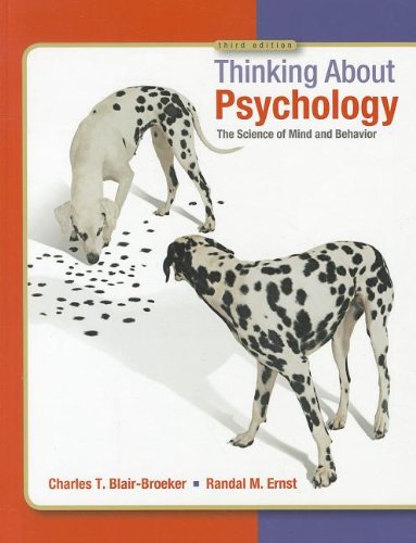 Thinking about Psychology  3rd 2013 9781429233262 Front Cover