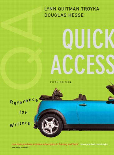 Quick Access, Reference for Writers  5th 2007 (Revised) 9780131952263 Front Cover