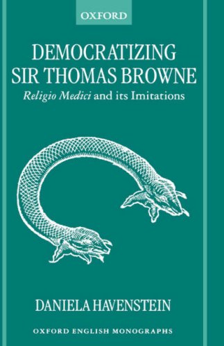 Democratizing Sir Thomas Browne Religio Medici and Its Imitations  1999 9780198186267 Front Cover