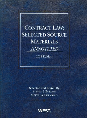 Contract Law Selected Source Materials Annotated 2011  2011 9780314274267 Front Cover