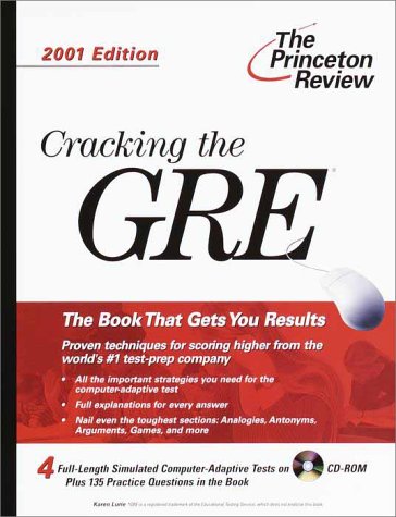 Cracking the GRE 2001 1st 9780375756269 Front Cover