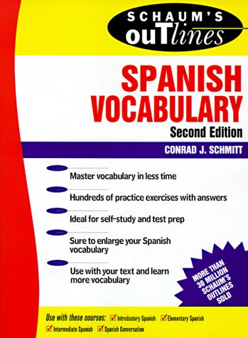 Schaum's Outline of Spanish Vocabulary  2nd 1997 9780070572270 Front Cover