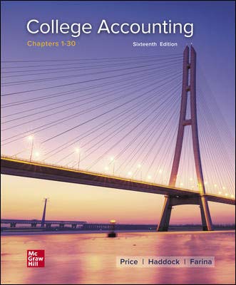 College Accounting Chapters 1-30:   2020 9781260780277 Front Cover