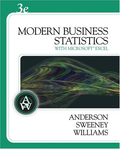 Modern Business Statistics  3rd 2009 (Student Manual, Study Guide, etc.) 9780324598278 Front Cover