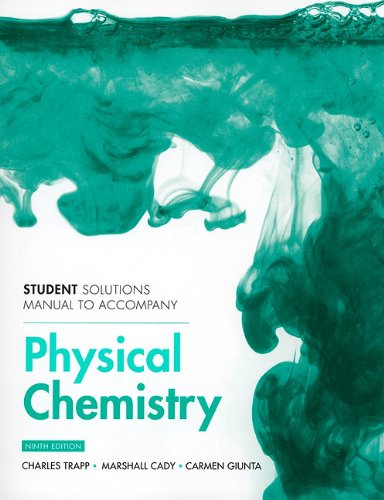 Student Solutions Manual for Physical Chemistry  9th 2010 9781429231282 Front Cover