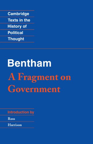 Bentham A Fragment on Government  1988 9780521359290 Front Cover