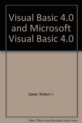Visual Basic 4.0  N/A 9780030241291 Front Cover