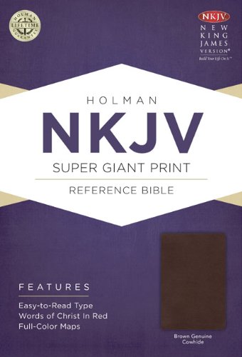 NKJV Super Giant Print Reference Bible, Brown Genuine Cowhide   2013 9781433614293 Front Cover