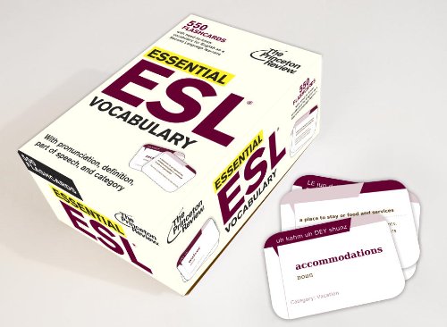 Essential ESL Vocabulary 550 Flashcards with Need-to-Know Vocabulary for English As a Second Language Learners N/A 9780307946294 Front Cover