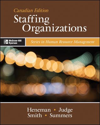 STAFFING ORGANIZATIONS >CANADI 1st 9780070948297 Front Cover